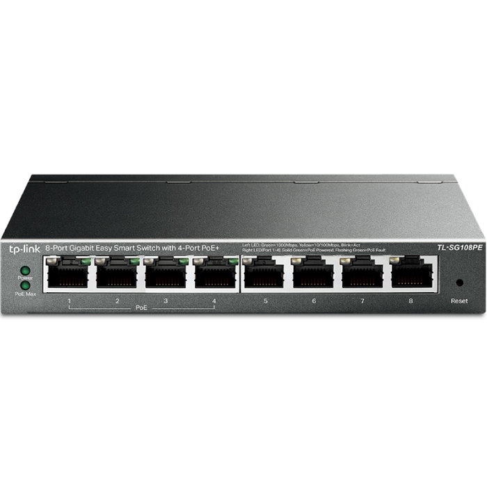 TP-Link TL-SG108PE Switch Gigabit de 8 puertos con 4 puertos PoE+